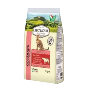 Hrana uscata pentru pisici Chat  Chat Adult cu vita  mazare 14 kg