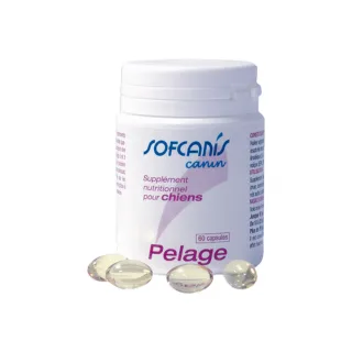 SOFCANIS Pelage, supliment piele & blană câini, capsule SOFCANIS Pelage, XS-XL, supliment piele & blană câini, flacon, 60 capsule