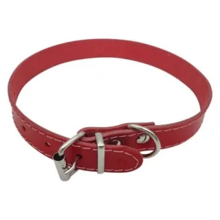 Zgarda din piele pentru caini Nr. 2 Petro Rosie 1,9 x 45 cm
