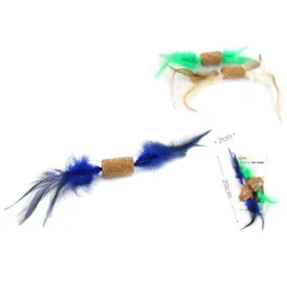 Jucarie pentru pisici - pluta cu pene 20 cm x 2 buc   set