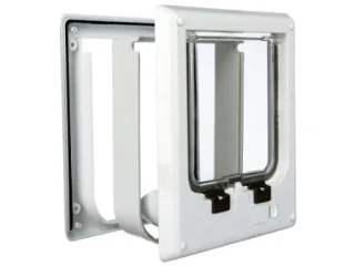 Usa batanta pentru pisici Trixie 4-Way Alba cu Tunel 21,1 x 24,4 cm