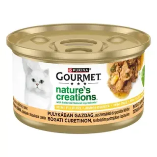 Conserva pentru pisici Gourmet Nature s Creations cu curcan  spanac  pastarnac 85 gr