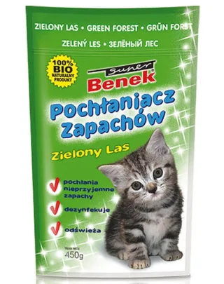Benek Dezinfectant / absorbant mirosuri pădure verde 450 g