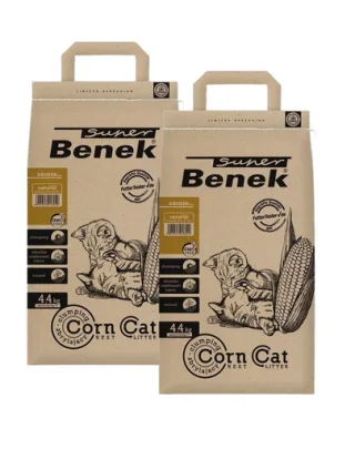 BENEK Super Corn Cat Golden 7 l x 2 (14 l)  Asternut igienic din porumb pentru litiera