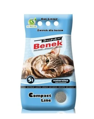 BENEK Super Compact fara miros 5 l x 2 (10 l) asternut pentru litiera pisici