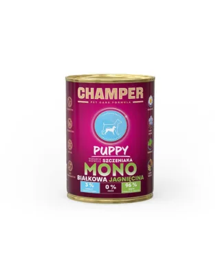 CHAMPER Puppy hrana umeda pentru catei 400 g cu miel