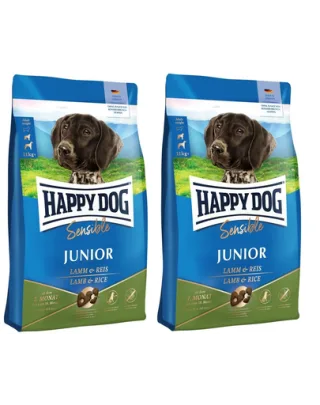 HAPPY DOG Sensible Junior Lamm 2x10 kg hrana caini junior cu sistem digestiv sensibil, miel
