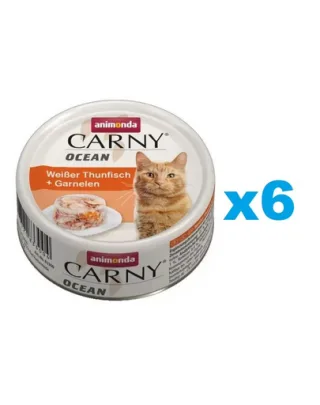 ANIMONDA Carny Ocean Hrana umeda pisica, cu ton alb si creveti 6 x 80g