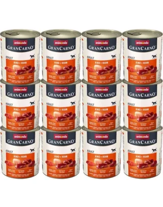 ANIMONDA GranCarno hrana umeda caine adult, cu vita si pui 12 x 800 g