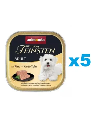 ANIMONDA Vom Feinsten Menue Hrana umeda cu vita si cartofi pentru caini adulti  5 x 150 g
