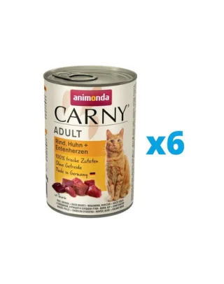 ANIMONDA Carny Adult pachete conserve vita, pui, inimi rata 6 x 400 g pisici adulte