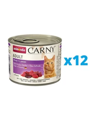 ANIMONDA Carny Adult Conserve pentru pisici, cu vita si miel 12 x 200 g