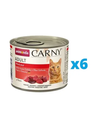 ANIMONDA Carny Adult Conserve pentru pisici, cu vita 6 x 200 g