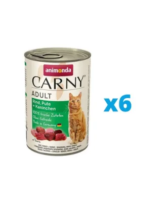 ANIMONDA Carny Adult set vita, curcan si iepure 6 x 400 g pisica adulta