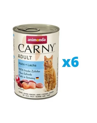 ANIMONDA Carny Adult set pui si somon hrana pisica 6 x 400 g