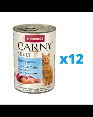 ANIMONDA Carny Adult pui si somon hrana umeda pisici 12 x 400 g