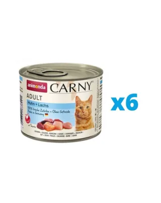 ANIMONDA Carny Adult Conserve hrana pentru pisici, cu pui si somon 6 x 200 g