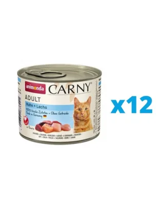 ANIMONDA Carny Adult Set conserve pentru pisici, cu pui si somon 12 x 200 g