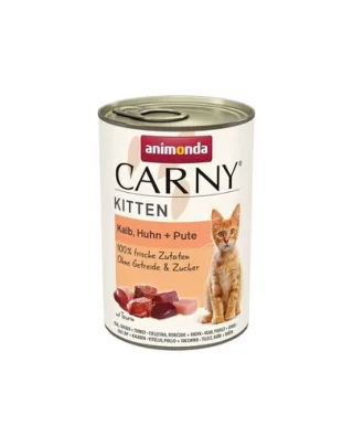 ANIMONDA Carny Kitten Veal&amp;Chicken&amp;Turkey 400 g Hrana pisoi, cu vitel, pui si curcan