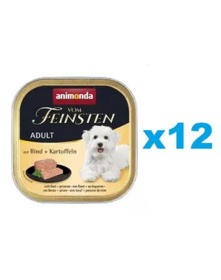 ANIMONDA Vom Feinsten Adult Mancare caini adulti, cu vita si cartofi 12x150 g