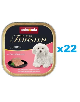 ANIMONDA vom Feinsten Senior Hrana umeda cu inimi de curcan pentru caini seniori 22x150 g