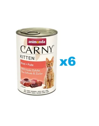 ANIMONDA Carny Kitten Beef&amp;Turkey 6x400 g pentru pisoi, vita si curcan