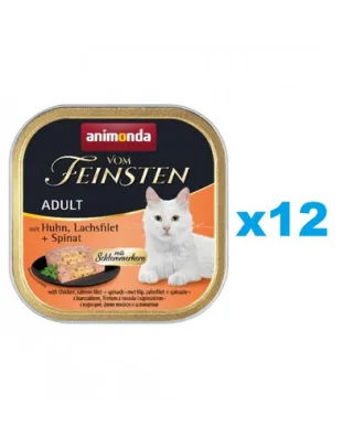 ANIMONDA Vom Feinsten Pate pui, somon si spanac 12x100g hrana pisici