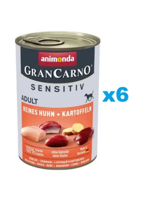 ANIMONDA Grancarno Sensitive Conserva caine cu sensibilitate alimentara, cu pui 6x400 g