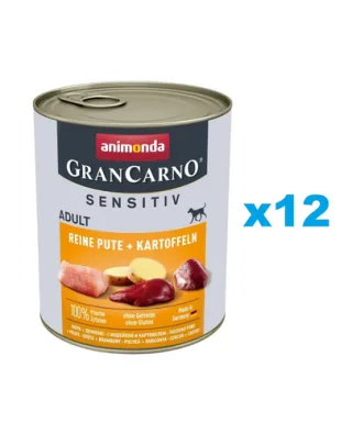 ANIMONDA Grancarno Sensitive Set conserve caini adulti sensibili, cu curcan si cartofi 12x800 g