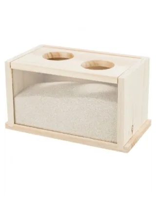 TRIXIE Bazin baie de nisip, șoarece/hamster, lemn, 20 × 12 × 12 cm