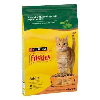 FRISKIES Adult, Pui și Legume, hrană uscată pisici, 10kg