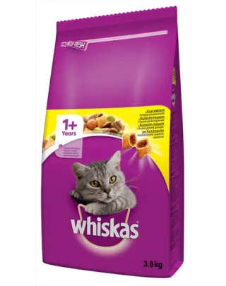 WHISKAS Adult cu pui 3,8 kg hrană uscată pentru pisici