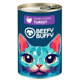 Conserva pentru pisici Beefy Buffy cu curcan 415 gr