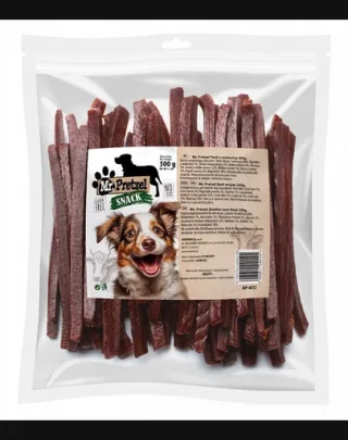 Mr. Pretzel Fâșii de vită 500 g delicatese pentru câini