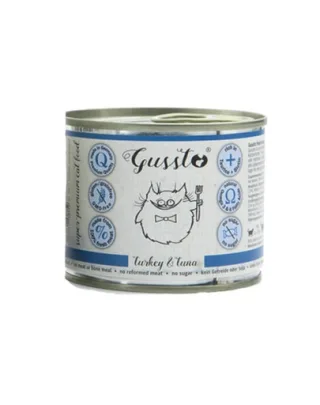 GUSSTO Cat Fresh Turkey &amp; Tuna CARNE PROASPĂTĂ DE CURCAN CU TON 200 g