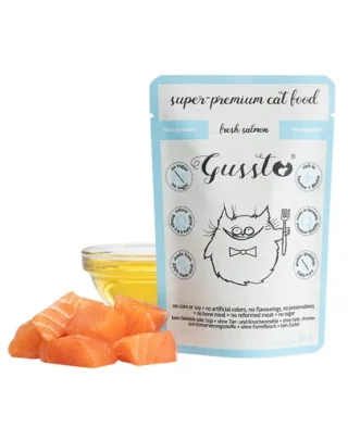 GUSSTO Cat Fresh Salmon hrana cu somon, pisici 24x85 g