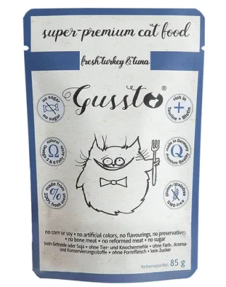 GUSSTO Cat Fresh Turkey&amp;Tuna ton si curcan, hrana pisici 24x85 g