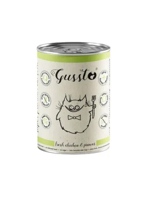 GUSSTO Cat Fresh Chicken Prawns 400 g hrana umeda pentru pisici, cu pui si creveti