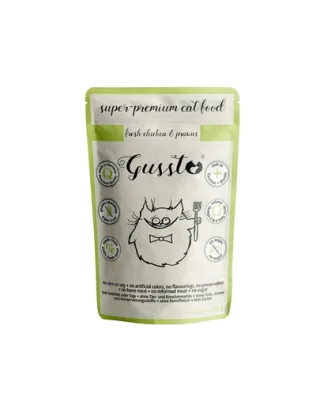 GUSSTO Cat Fresh pui &amp; creveți 85 g hrană umedă pisici