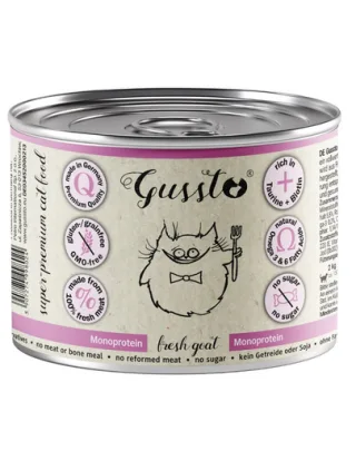 GUSSTO Cat Fresh Goat 200 g hrană pisici umedă monoproteică cu capră