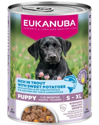 EUKANUBA Life Care Puppy Rich in Trout 400 g pate căței bogat în păstrăv și cartofi dulci