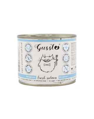 GUSSTO Cat Fresh Salmon hrana cu somon pentru pisici 12x200 g