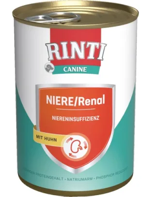 RINTI Canine Niere/Renal Chicken hrana dietetica umeda pentru caini cu insuficienta renala cronica sau acuta 800 gr