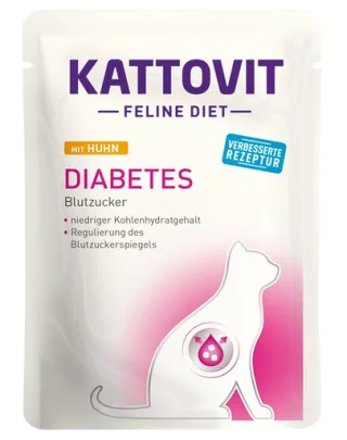 KATTOVIT Feline Diet Diabetes hrana umeda dietetica pentru pisici cu diabet, pui 85 g