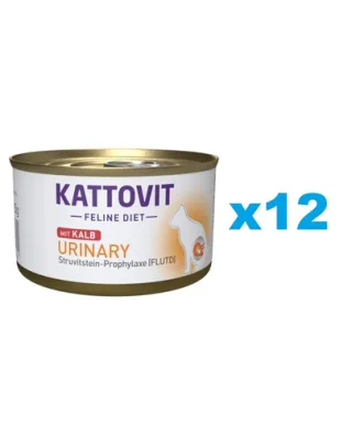 KATTOVIT Feline Diet Urinary Veal hrana umeda dietetica pentru pisici cu afectiuni urinare, cu vitel  12 x 85 g