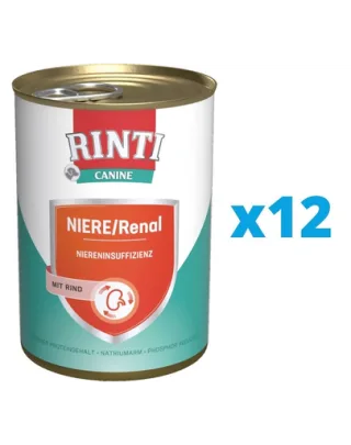 RINTI Canine Niere/Renal Beef hrana dietetica 12 x 800 g pentru caini cu insuficienta renala cronica sau acuta