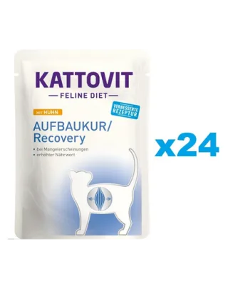 KATTOVIT Feline Diet Recovery Chicken hrana umeda dietetica pentru pisici in convalescenta, cu pui 24 x 85 g