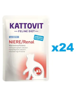 KATTOVIT Feline Diet Niere/Renal hrana umeda dietetica pentru pisici cu afectiuni ale rinichilor, cu rata  24 x 85 g