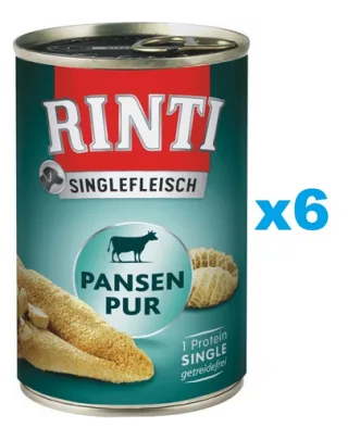 RINTI Singlefleisch Rumen Pure 6x400 g monoproteina rumen, pentru caini