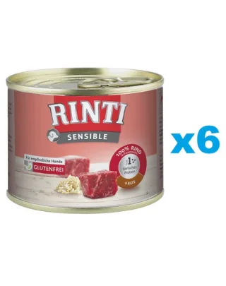 RINTI Sensible vita si orez 6x185 g caini cu alergii alimentare